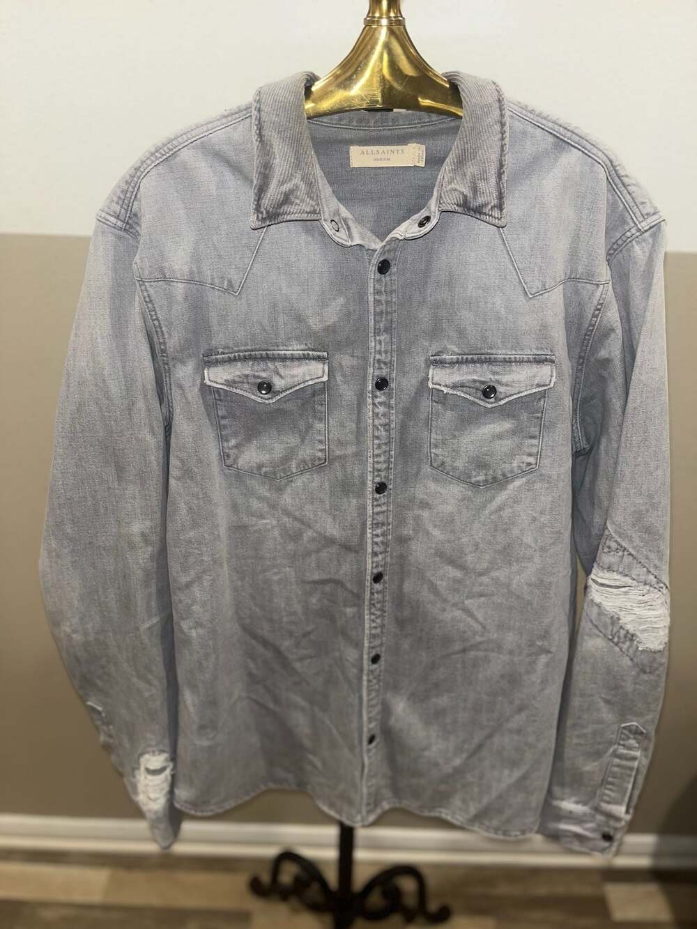 AllSaints Denim Dryson Shirt Size L/XL